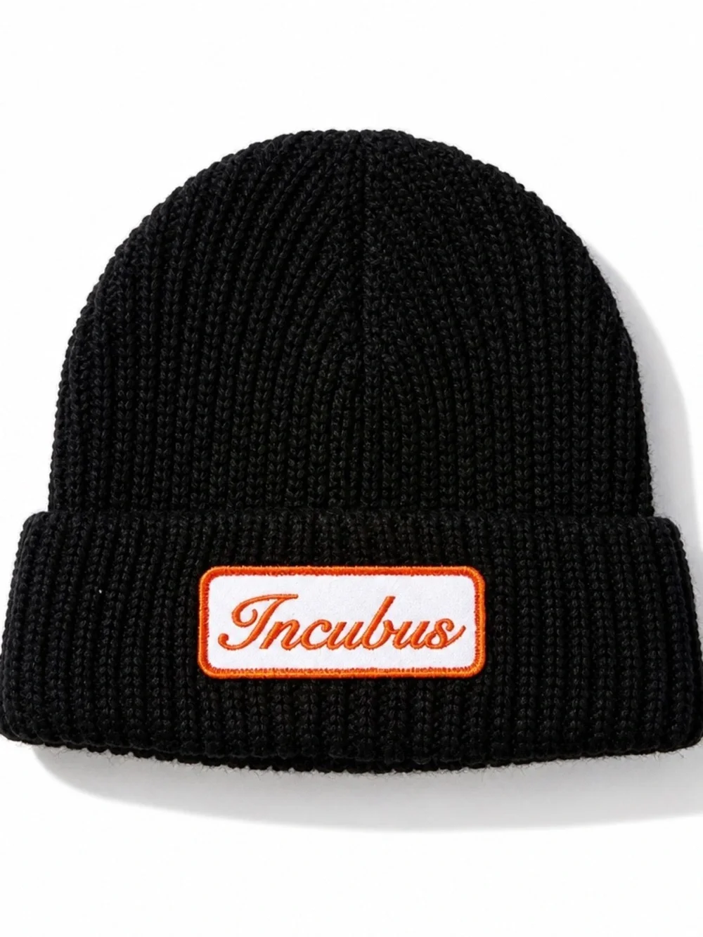 NWT Unisex INCABUS Mechanic Patch Logo Black Ribbed Beanie Cuffed Hem